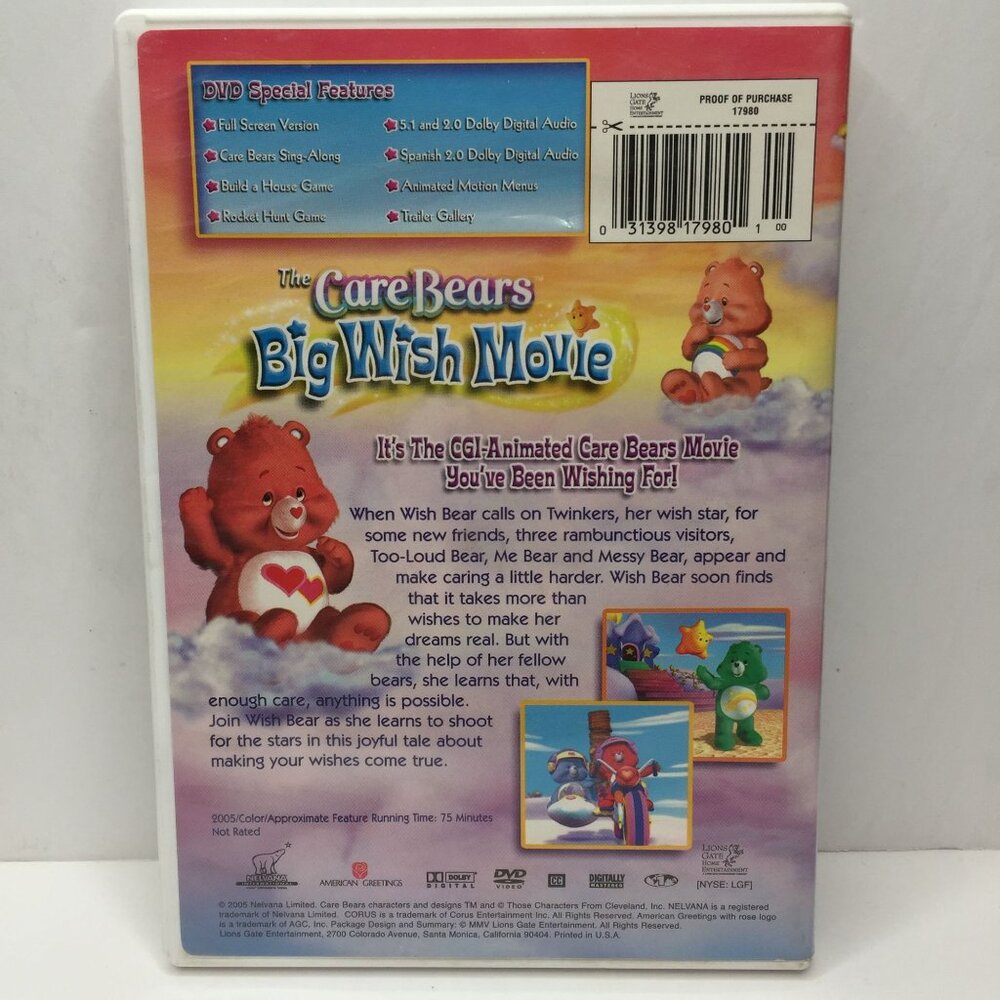 Vtg Set 2 DVD Care Bears Big Wish Movie Cheer There Everywhere 8 Episodes Lesson - Picture 4 of 10